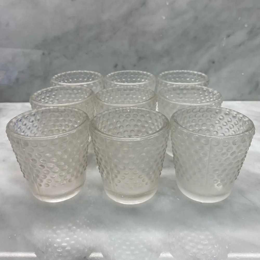 Hobnail Glass Candle Holder 2.5 x 2.4